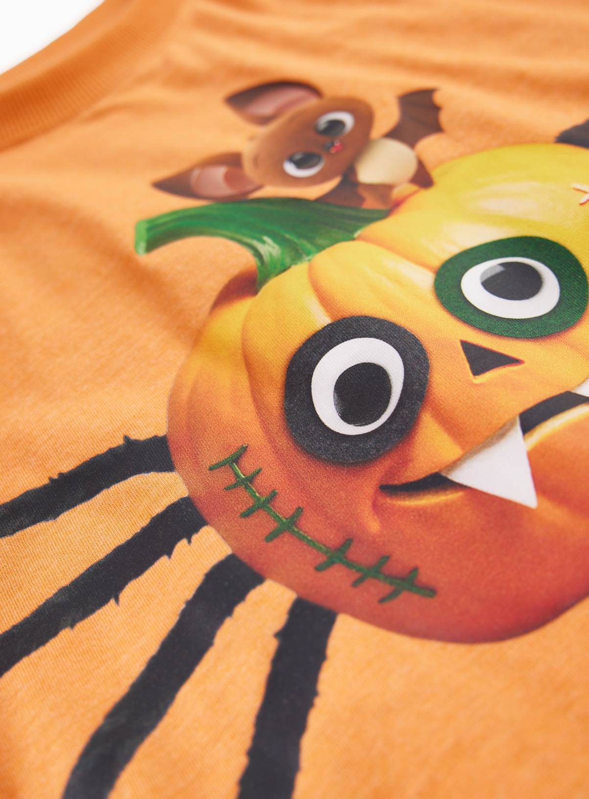 Orange Halloween Pumpkin Long Sleeve T-Shirt 1-2 years - Image 2
